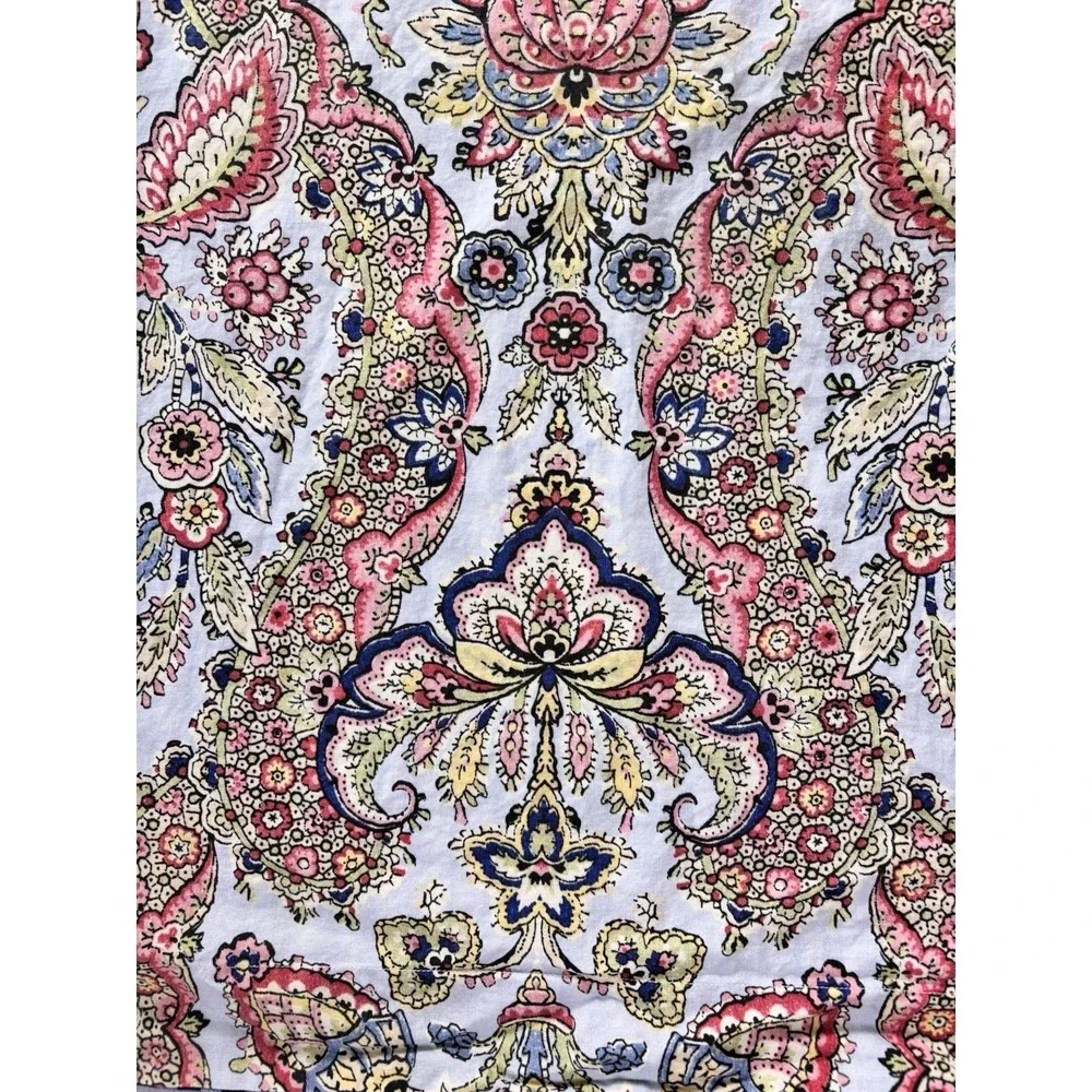 Pottery Barn Florentine King Duvet Cover w/ 3 Euro Shams Paisley Gingham Organic
